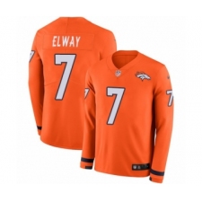 Youth Nike Denver Broncos #7 John Elway Limited Orange Therma Long Sleeve NFL Jersey