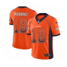 Men's Nike Denver Broncos #18 Peyton Manning Limited Orange Rush Drift Fashion NFL Jersey