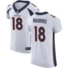 Men's Nike Denver Broncos #18 Peyton Manning White Vapor Untouchable Elite Player NFL Jersey