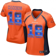 Women's Nike Denver Broncos #18 Peyton Manning Limited Orange Strobe NFL Jersey