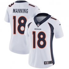 Women's Nike Denver Broncos #18 Peyton Manning White Vapor Untouchable Limited Player NFL Jersey