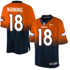 Youth Nike Denver Broncos #18 Peyton Manning Elite Orange/Navy Fadeaway NFL Jersey