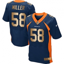 Men's Nike Denver Broncos #58 Von Miller Elite Navy/Gold Alternate NFL Jersey