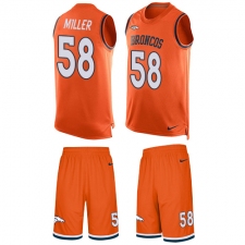 Men's Nike Denver Broncos #58 Von Miller Limited Orange Tank Top Suit NFL Jersey