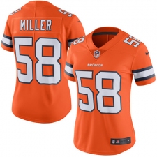 Women's Nike Denver Broncos #58 Von Miller Elite Orange Rush Vapor Untouchable NFL Jersey