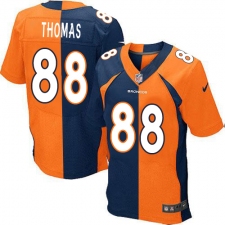 Men's Nike Denver Broncos #88 Demaryius Thomas Elite Orange/Navy Split Fashion NFL Jersey
