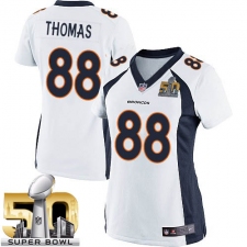 Women's Nike Denver Broncos #88 Demaryius Thomas Elite White Super Bowl 50 Bound NFL Jersey