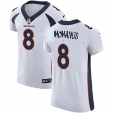 Men's Nike Denver Broncos #8 Brandon McManus White Vapor Untouchable Elite Player NFL Jersey