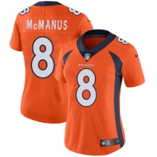Women's Nike Denver Broncos #8 Brandon McManus Orange Team Color Vapor Untouchable Limited Player NFL Jersey