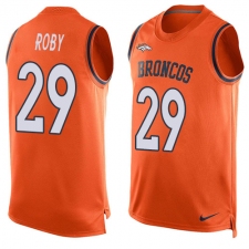 Men's Nike Denver Broncos #29 Bradley Roby Limited Orange Player Name & Number Tank Top NFL Jersey
