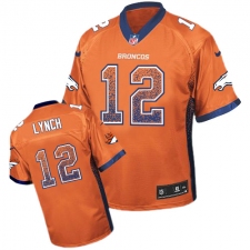 Men's Nike Denver Broncos #12 Paxton Lynch Elite Orange Drift Fashion NFL Jersey