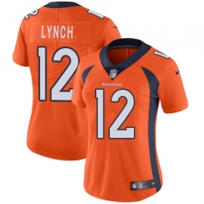 Women's Nike Denver Broncos #12 Paxton Lynch Orange Team Color Vapor Untouchable Limited Player NFL Jersey