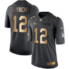 Youth Nike Denver Broncos #12 Paxton Lynch Limited Black/Gold Salute to Service NFL Jersey