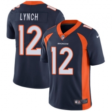 Youth Nike Denver Broncos #12 Paxton Lynch Navy Blue Alternate Vapor Untouchable Limited Player NFL Jersey