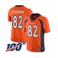 Men's Denver Broncos #82 Jeff Heuerman Orange Team Color Vapor Untouchable Limited Player 100th Season Football Jersey