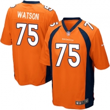 Men's Nike Denver Broncos #75 Menelik Watson Game Orange Team Color NFL Jersey
