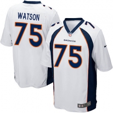 Men's Nike Denver Broncos #75 Menelik Watson Game White NFL Jersey