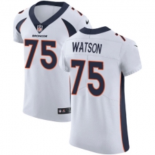 Men's Nike Denver Broncos #75 Menelik Watson White Vapor Untouchable Elite Player NFL Jersey