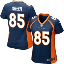 Women's Nike Denver Broncos #85 Virgil Green Game Navy Blue Alternate NFL Jersey