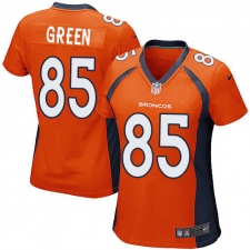 Women's Nike Denver Broncos #85 Virgil Green Game Orange Team Color NFL Jersey