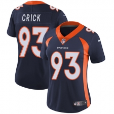 Women's Nike Denver Broncos #93 Jared Crick Navy Blue Alternate Vapor Untouchable Limited Player NFL Jersey