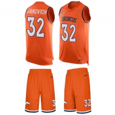 Men's Nike Denver Broncos #32 Andy Janovich Limited Orange Tank Top Suit NFL Jersey