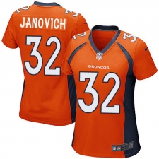 Women's Nike Denver Broncos #32 Andy Janovich Game Orange Team Color NFL Jersey