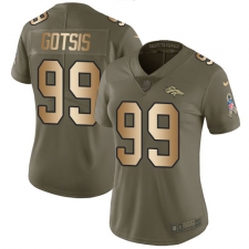 Women's Nike Denver Broncos #99 Adam Gotsis Limited Olive/Gold 2017 Salute to Service NFL Jersey