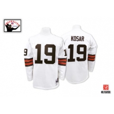 Mitchell And Ness Cleveland Browns #19 Bernie Kosar White Authentic Throwback NFL Jersey