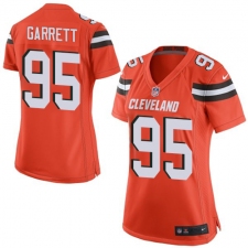 Women's Nike Cleveland Browns #95 Myles Garrett Game Orange Alternate NFL Jersey