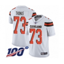 Men's Cleveland Browns #73 Joe Thomas White Vapor Untouchable Limited Player 100th Season Football Jersey