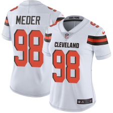 Women's Nike Cleveland Browns #98 Jamie Meder Elite White NFL Jersey