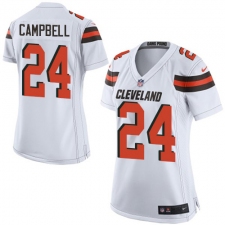 Women's Nike Cleveland Browns #24 Ibraheim Campbell Game White NFL Jersey