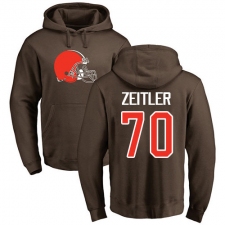 NFL Nike Cleveland Browns #70 Kevin Zeitler Brown Name & Number Logo Pullover Hoodie