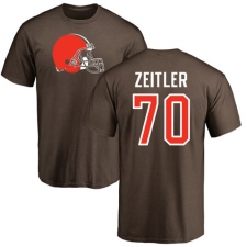 NFL Nike Cleveland Browns #70 Kevin Zeitler Brown Name & Number Logo T-Shirt