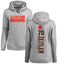 NFL Women's Nike Cleveland Browns #70 Kevin Zeitler Ash Pullover Hoodie