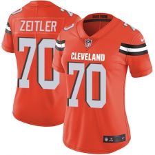 Women's Nike Cleveland Browns #70 Kevin Zeitler Elite Orange Alternate NFL Jersey