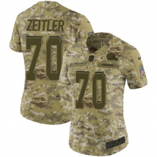 Women's Nike Cleveland Browns #70 Kevin Zeitler Limited Camo 2018 Salute to Service NFL Jersey
