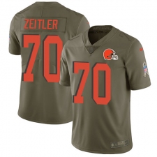 Youth Nike Cleveland Browns #70 Kevin Zeitler Limited Olive 2017 Salute to Service NFL Jersey