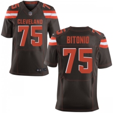 Men's Nike Cleveland Browns #75 Joel Bitonio Elite Brown Team Color NFL Jersey