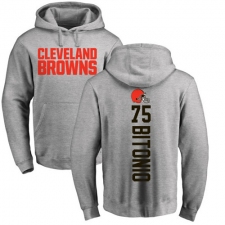 NFL Nike Cleveland Browns #75 Joel Bitonio Ash Pullover Hoodie