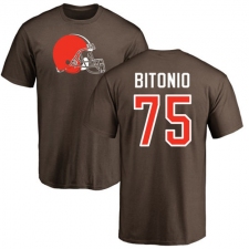 NFL Nike Cleveland Browns #75 Joel Bitonio Brown Name & Number Logo T-Shirt