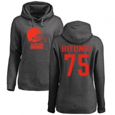 NFL Women's Nike Cleveland Browns #75 Joel Bitonio Ash One Color Pullover Hoodie