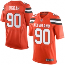 Men's Nike Cleveland Browns #90 Emmanuel Ogbah Elite Orange Alternate NFL Jersey