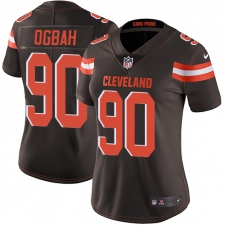 Women's Nike Cleveland Browns #90 Emmanuel Ogbah Elite Brown Team Color NFL Jersey