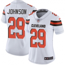 Women's Nike Cleveland Browns #29 Duke Johnson White Vapor Untouchable Limited Player NFL Jersey