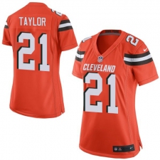 Women's Nike Cleveland Browns #21 Jamar Taylor Game Orange Alternate NFL Jersey