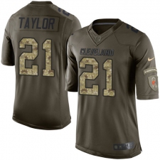 Youth Nike Cleveland Browns #21 Jamar Taylor Elite Green Salute to Service NFL Jersey