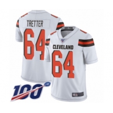 Men's Cleveland Browns #64 JC Tretter White Vapor Untouchable Limited Player 100th Season Football Jersey