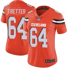 Women's Nike Cleveland Browns #64 JC Tretter Elite Orange Alternate NFL Jersey